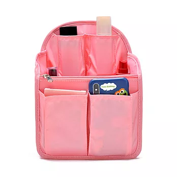 【EZlife】多口袋加深收納包中包- 粉色