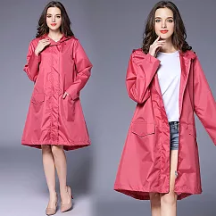 【KISSDIAMOND】輕薄透氣時尚防潑水風雨衣(防風/輕巧/易收納/晴雨兩穿) M 粉色