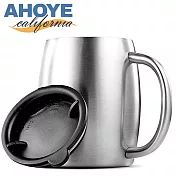 【Ahoye】不鏽鋼帶蓋保溫咖啡杯 450mL 泡茶杯 保溫杯
