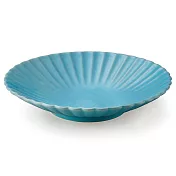【日本Aito】瀨戶燒|經典花形陶瓷深盤23cm ‧ 海洋藍