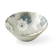 【日本Aito】美濃燒｜日式浮雕小花陶瓷飯碗380ml ‧ 杏灰色