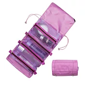 【EZlife】4合1便攜可拆式大容量漱洗化妝包掛袋- 紫色
