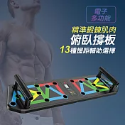 升級電子款~13功能俯臥撐板健身器 可折疊式伏地挺身訓練器 電子計數款
