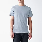 [MUJI無印良品]男有機棉節紗天竺圓領短袖T恤 XS 淺藍