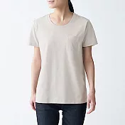 [MUJI無印良品]女有機棉節紗天竺圓領短袖T恤 XS 灰銀