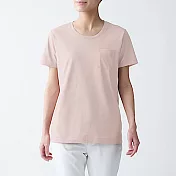 [MUJI無印良品]女有機棉節紗天竺圓領短袖T恤 XS 淺粉