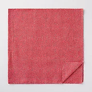 [MUJI無印良品]有機棉印花方巾 紅色