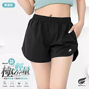 GIAT台灣製雙口袋輕量排汗運動短褲(女款) M 經典黑