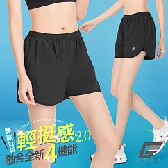 GIAT台灣製雙層防護排汗短褲(女款) L 經典黑