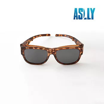 【ASLLY】豹紋款摺疊式套鏡多功能偏光太陽眼鏡/墨鏡