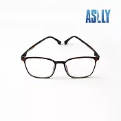 【ASLLY】可可棕輕量方框TR90濾藍光眼鏡