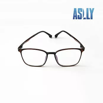 【ASLLY】可可棕輕量方框TR90濾藍光眼鏡