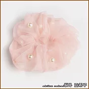 『坂井.亞希子』日系森林風清新網紗珍珠造型髮圈  -粉色
