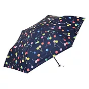 【日本nifty colors】抗UV晴雨輕量遮光防熱折傘(附傘套) ?深藍櫻桃