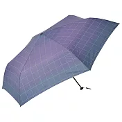 【日本nifty colors】Unisex 抗UV晴雨兩用輕量防水折傘 ‧ 經典格紋(紫)