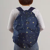 【日本nifty colors】多功能萬用可折疊背包防水罩/車籃罩 ‧ 星星(深藍)