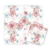 【日本KOJI】可愛圖案紗布純棉方巾 · 粉花