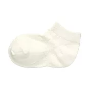 [MUJI無印良品]兒童棉混腳跟特殊編織淺口直角襪15~19cm 柔白