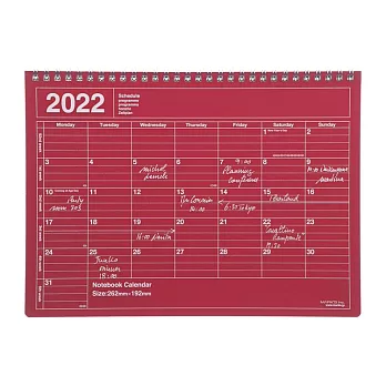 【Mark’s】2022月曆型記事手帳M ‧ 紅色