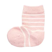 [MUJI無印良品]幼兒棉混腳跟特殊編織橫紋直角襪 淡粉橫紋11~15cm