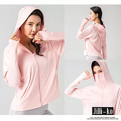【Jilli~ko】冰絲遮口鼻連帽防曬外套 M/L J8080  M 粉紅色