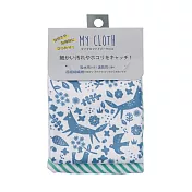 【日本Habituel】家居萬用擦拭布巾2入組 ‧ 斜紋+動物花草(藍)
