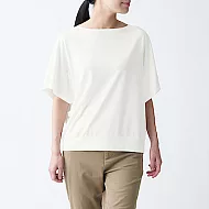 [MUJI無印良品]女棉混莫代爾寬版蝴蝶袖T恤M-L 白色
