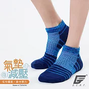 GIAT台灣製花紗萊卡機能氣墊襪(3雙組) 花紗藍