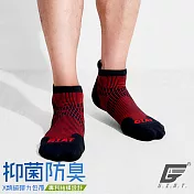 GIAT台灣製專利護跟類繃壓力消臭運動襪 (紅色)