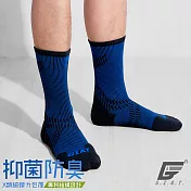 GIAT台灣製專利護跟類繃壓力消臭3/4運動襪 (藍色)