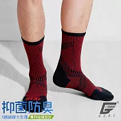 GIAT台灣製專利護跟類繃壓力消臭3/4運動襪 (紅色)