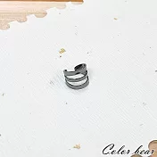 【卡樂熊】復古多圈造型耳環/耳骨夾(三色)- 黑色
