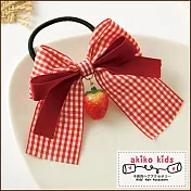 【akiko kids】甜美Lolita女孩草莓蕾絲造型髮圈髮夾  -紅色髮圈款