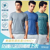 【ST.MALO】美國抗菌99.9%銀纖維IONIC+男上衣-2153MT- XL 法式藍