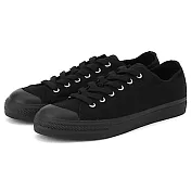 [MUJI無印良品]撥水加工有機棉舒適休閒鞋 25.5cm 黑色(黑底)