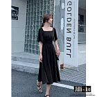 【Jilli~ko】法式復古方領連衣裙 2213　 FREE 黑色