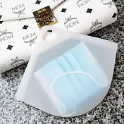 【EZlife】創意可掛式矽膠口罩收納袋- 白色