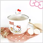 Hello Kitty 多功能烹飪1.6L個人安全電快煮/保溫 陶瓷釉不沾鍋(附造型鍋蓋) KT-EP01 經典白KT-EP01W