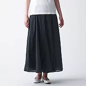 [MUJI無印良品]女有機棉強撚舒適長裙 S 黑色