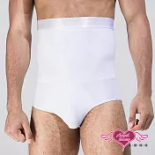 天使霓裳 塑身褲 帥氣腰型 防捲邊雙層高腰男士內褲(共兩色M~2L) L 白