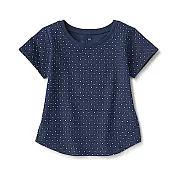 [MUJI無印良品]幼兒有機棉天竺水玉短袖T恤 80 深藍