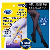 日本Qtto-Scholl睡眠專用機能美腿襪（三段提臀露趾褲襪）再送性感黑絲襪 M 粉紫