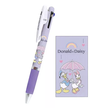 Kamio JETSTREAM 夾式三色溜溜筆 0.5mm 迪士尼 唐老鴨&黛西 情人傘  紫
