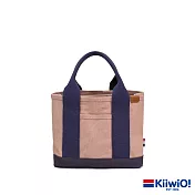 Kiiwi O! 日系經典帆布多隔層托特包 MAKO 乾燥紫x乾燥粉