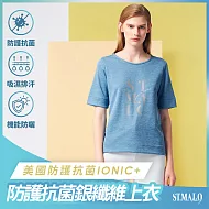 【ST.MALO】美國防護抗菌IONIC+銀纖維印象女上衣-2111WT- M 北歐藍