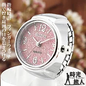 【時光旅人】馬卡龍繽紛色彩閃亮亮大數字造型錶戒指-指輪時計  -粉色