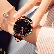 Watch-123 女生大錶盤清晰刻度實用手錶(3色任選) _黑面黑帶