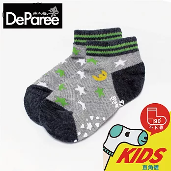 蒂巴蕾 KIDS童襪 直角船襪-星星月亮 鐵灰 (M尺寸)