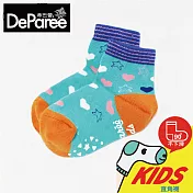 蒂巴蕾 KIDS童襪 直角1/2襪-甜心 藍綠 (S尺寸)