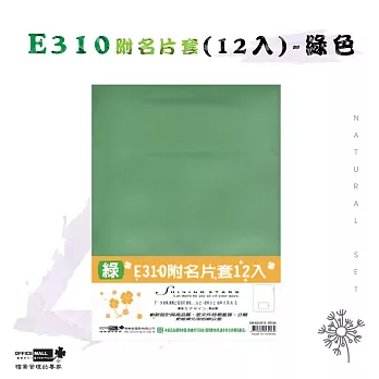 【檔案家】E310附名片套(12入)-綠色